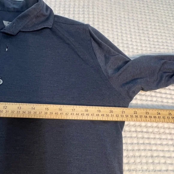 Men's CANALI COTTON JERSEY BUTTON DOWN SHIRT SZ MEDIUM BLUE - Picture 5 of 7